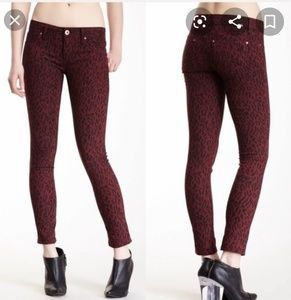 DL1961 Women's Skinny Jeans - Red and Black